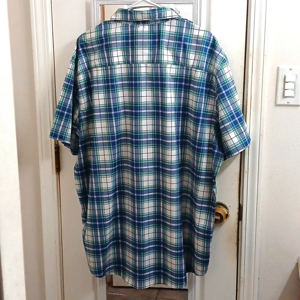 Men's Blue Plaid Shirt Size XXL - Picture 5 of 7